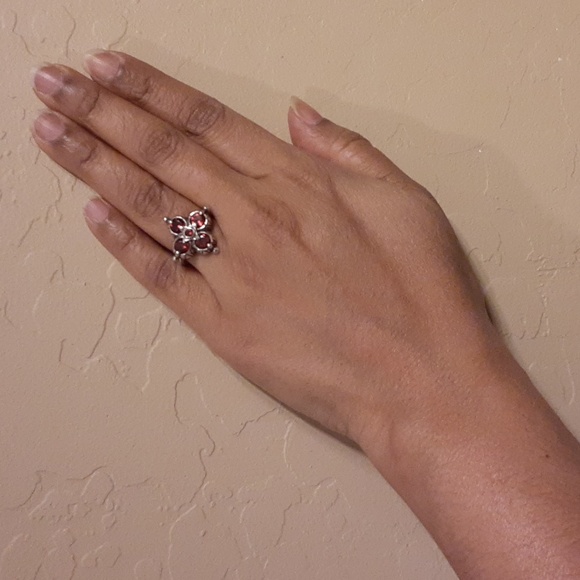 925 Genuine Garnets Earrings and Ring Set. FIRM. - Picture 6 of 17